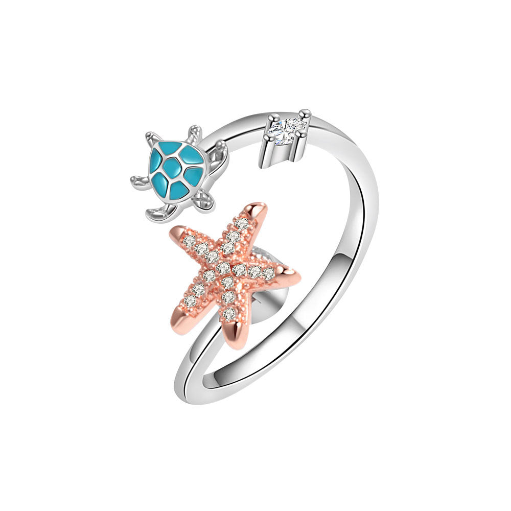 Spinning Ring Anxiety Relief Open Ring Turtle XINGX Decompression