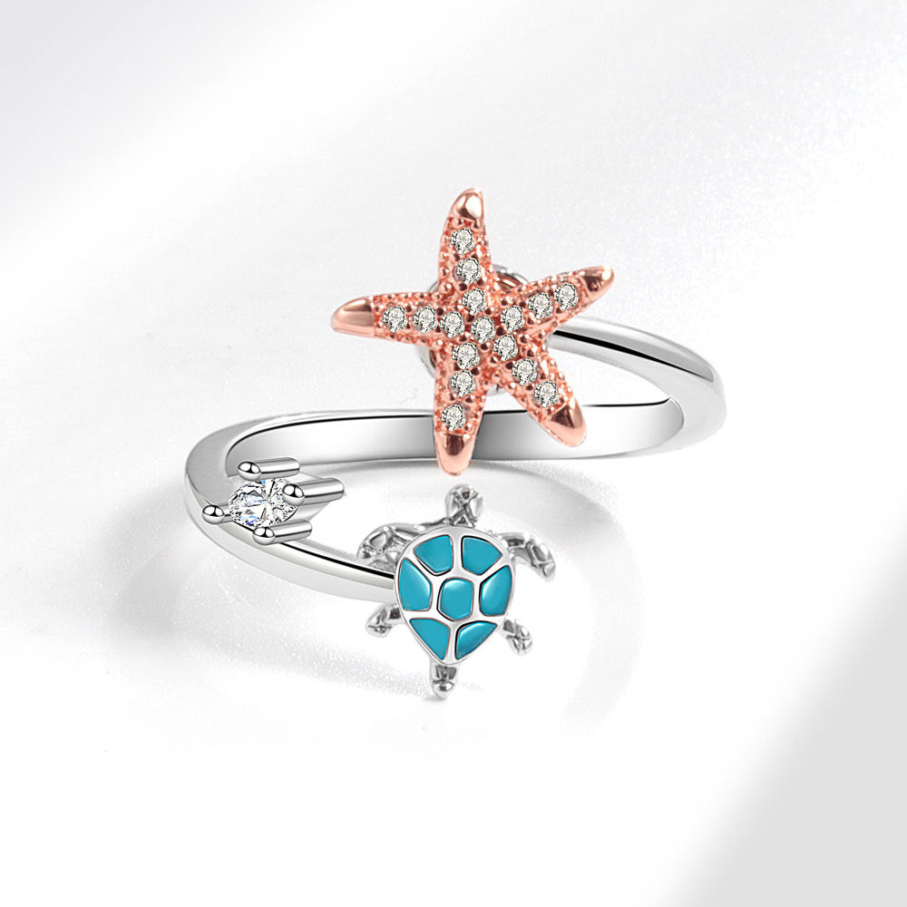 Spinning Ring Anxiety Relief Open Ring Turtle XINGX Decompression