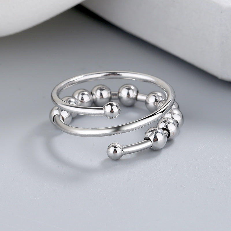 Fidget Double-layer Adjustable Decompression Color Retention Stress Anxiety Ring