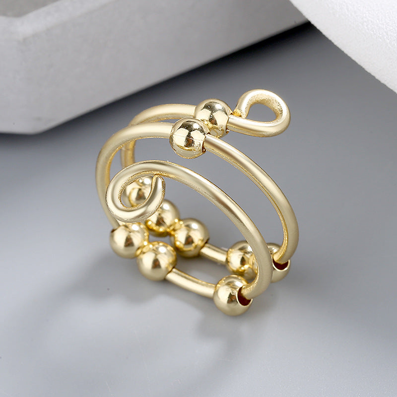 Fidget Double-layer Adjustable Decompression Color Retention Stress Anxiety Ring