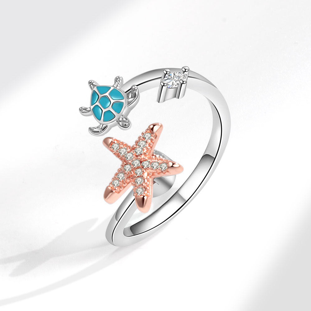 Spinning Ring Anxiety Relief Open Ring Turtle XINGX Decompression