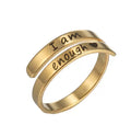 Stainless Steel Ring Retro English Double Ring