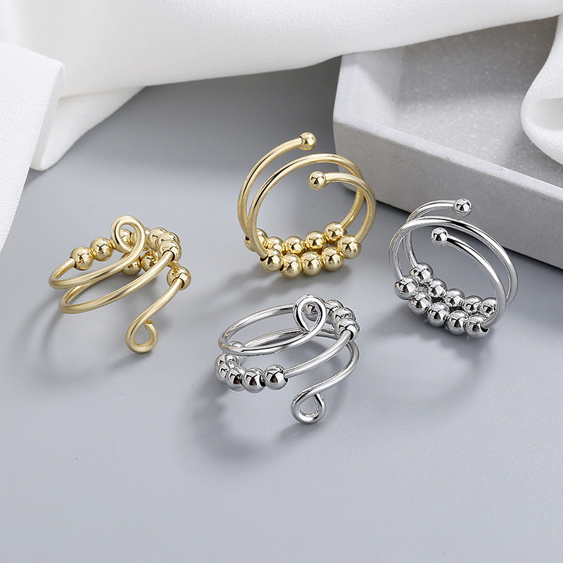 Fidget Double-layer Adjustable Decompression Color Retention Stress Anxiety Ring